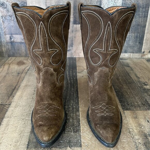 Rangemasters Vintage Suede Western Cowboy Boots Mens 9 D - Picture 1 of 12